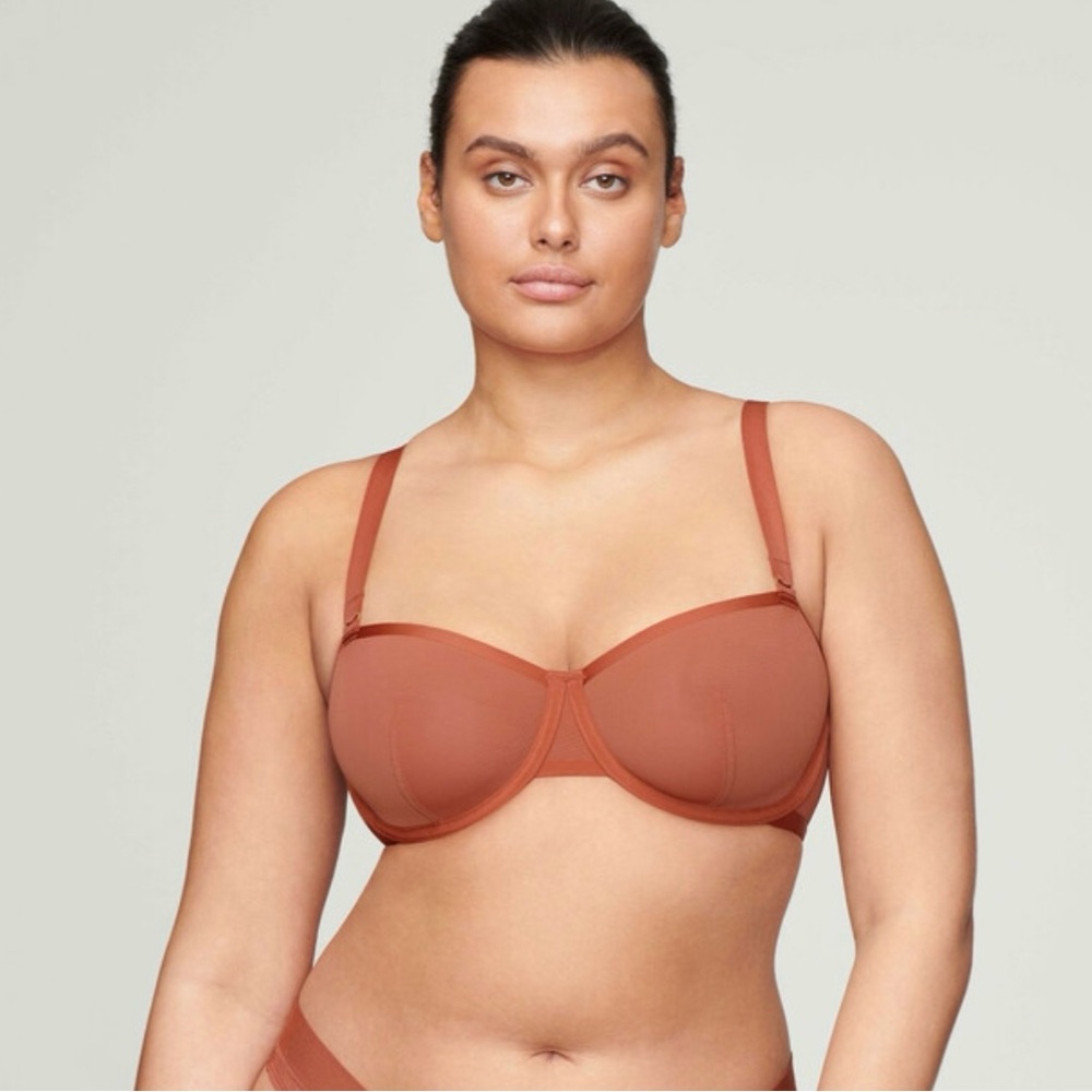 SET OF 3 Cupp 38E Balconette Bras-Terracotta, Espresso, Cosmos-Wash Bag included